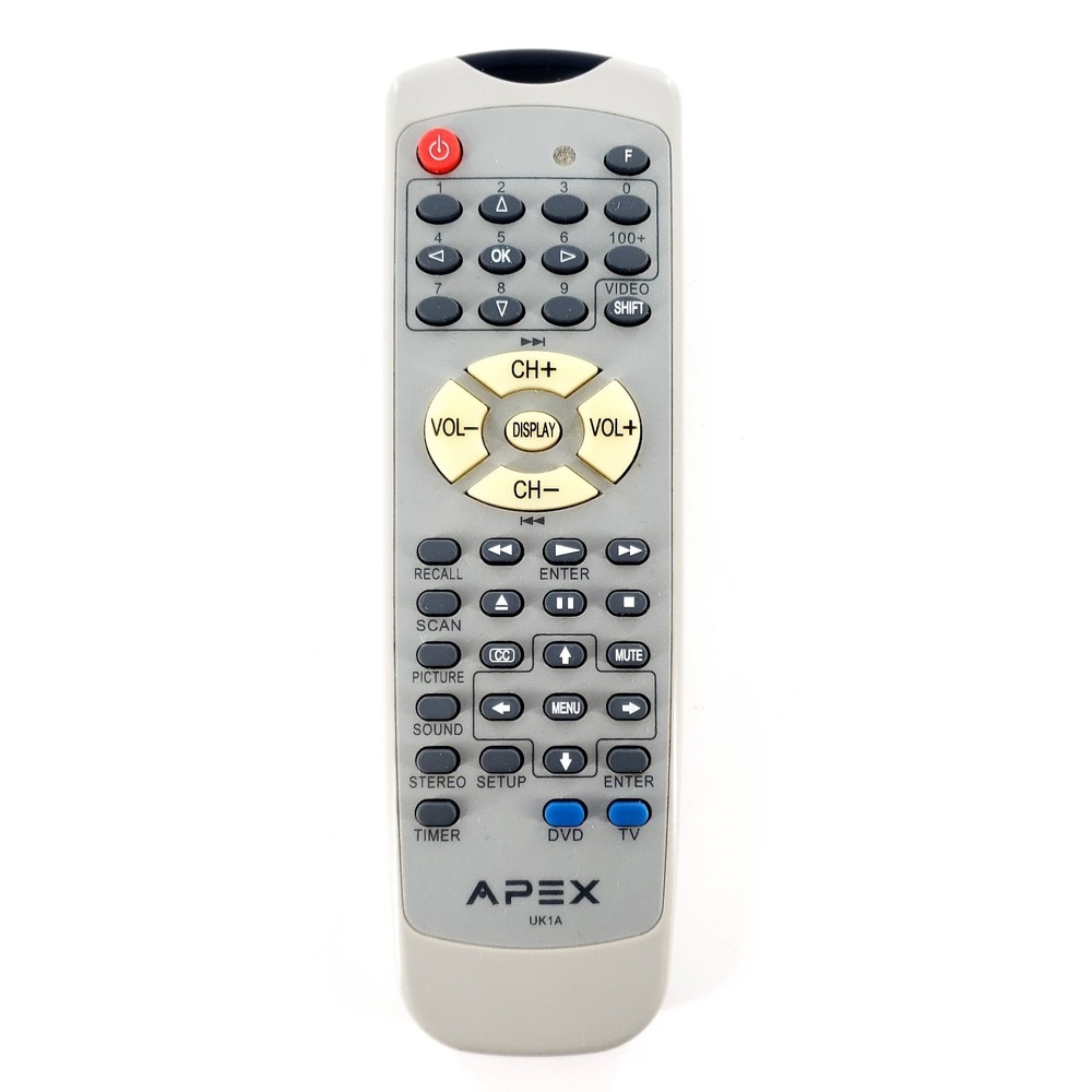 Original Apex UK1A TV DVD Remote Control GT2015 GT2415 GT2715 GT3215 Tested Work